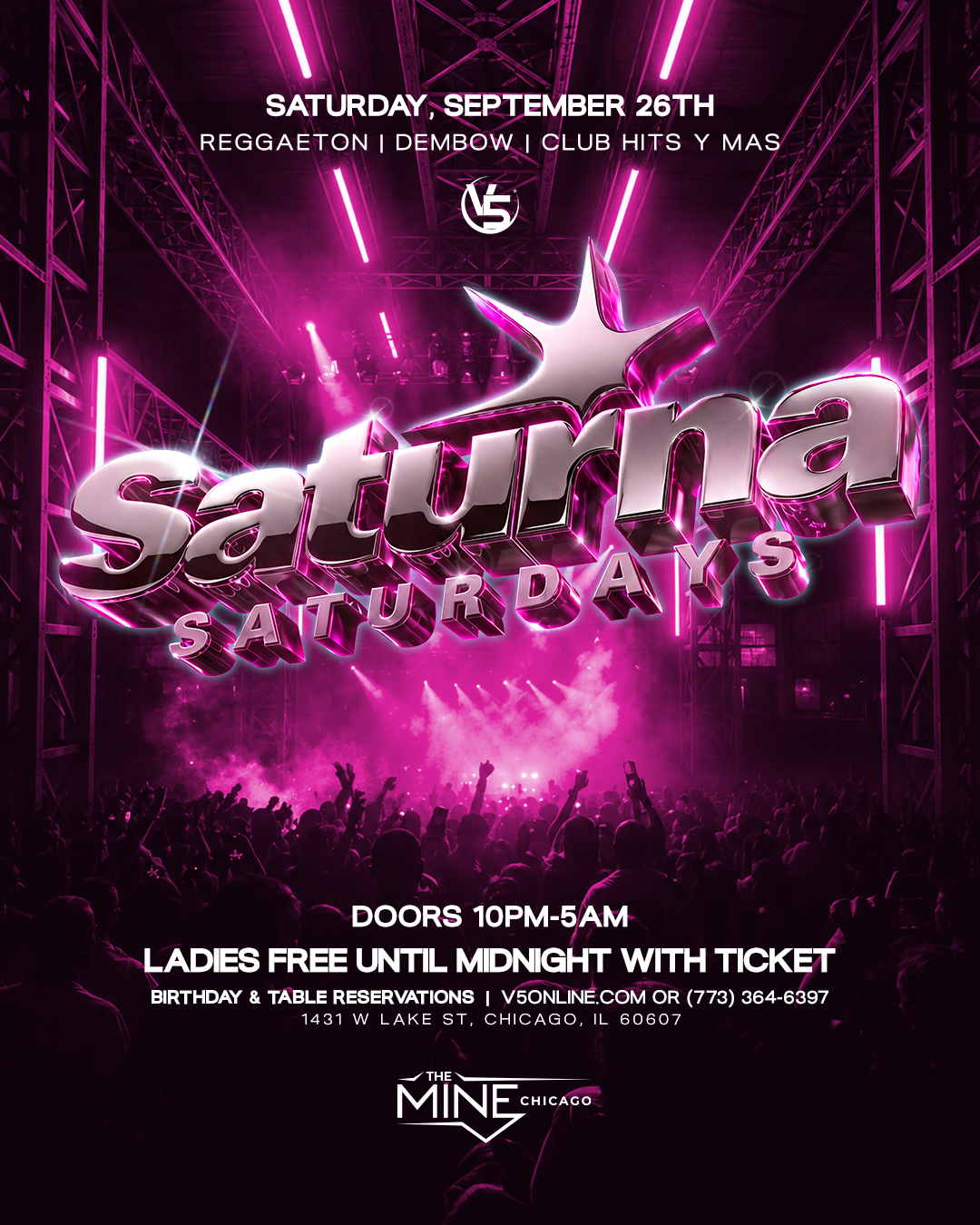 SATURNA SATURDAYS flyer for Saturday, September 26