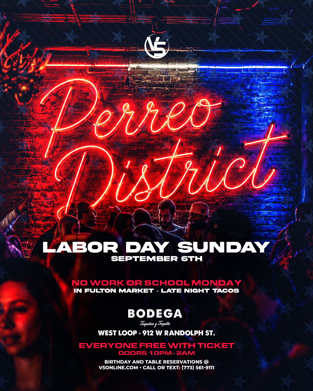 Perreo District: Labor Day Sunday | Bodega event flyer