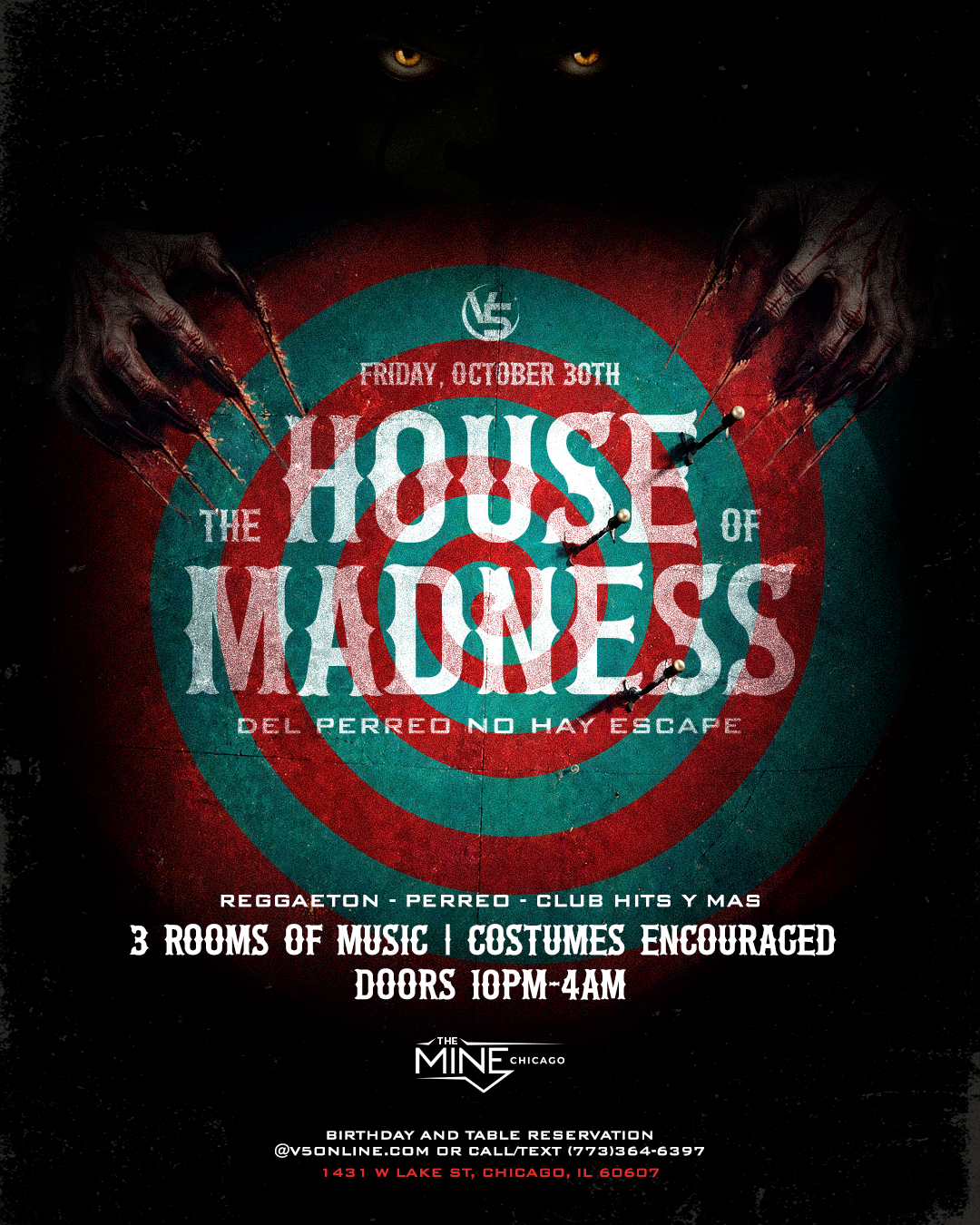 THE HOUSE OF MADNESS event flyer