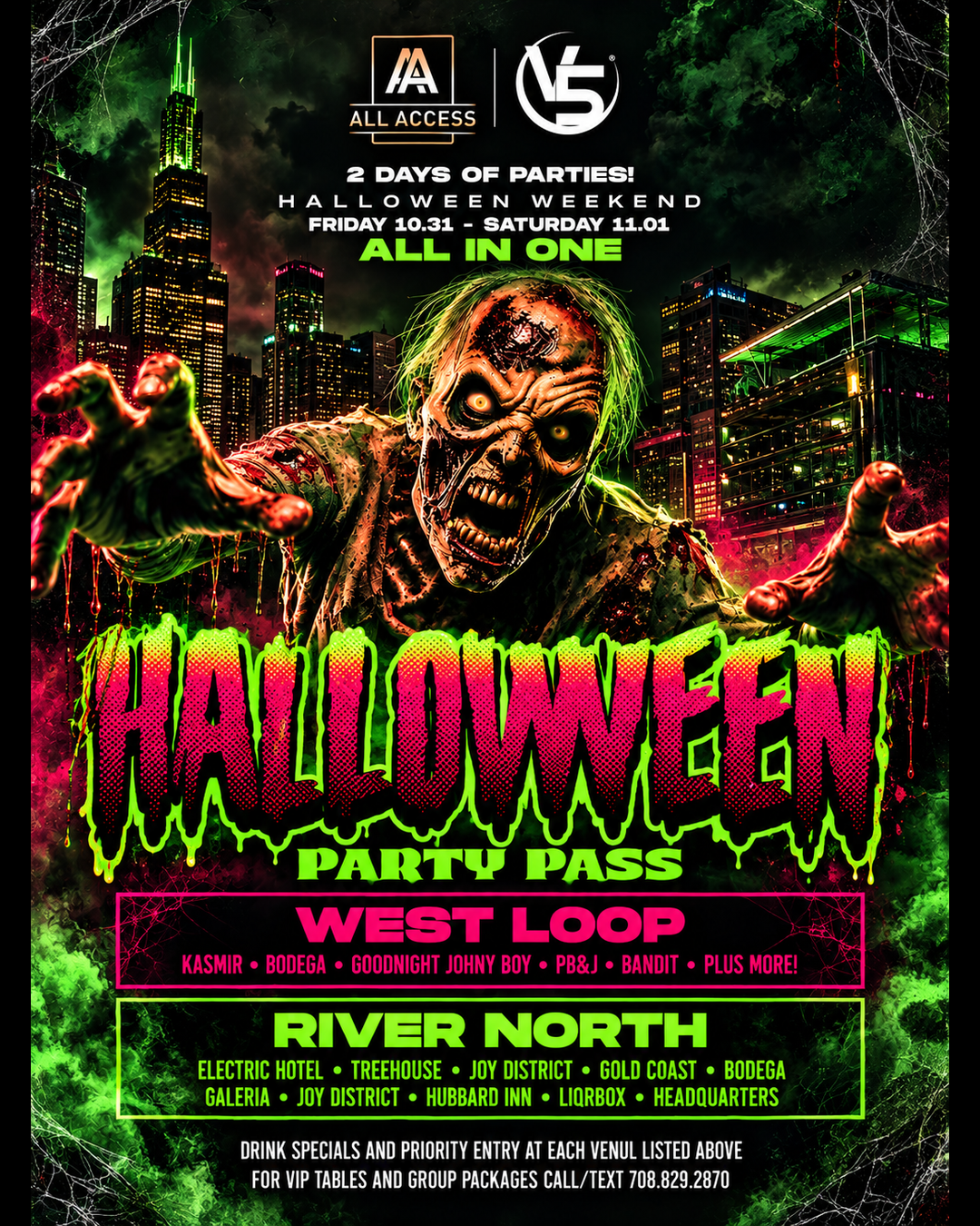 HALLOWEEN PARTY PASS BAR CRAWL flyer for Friday, October 30
