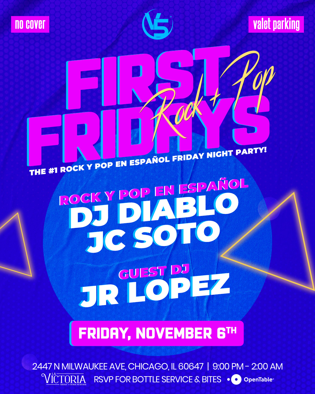 FIRST FRIDAYS ROCK+POP flyer
