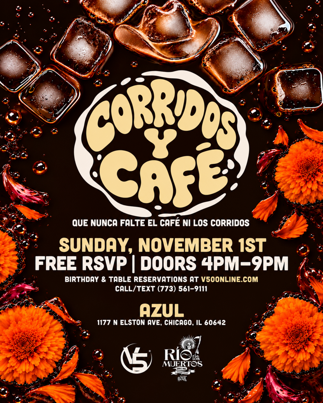 CORRIDOS Y CAFE event flyer