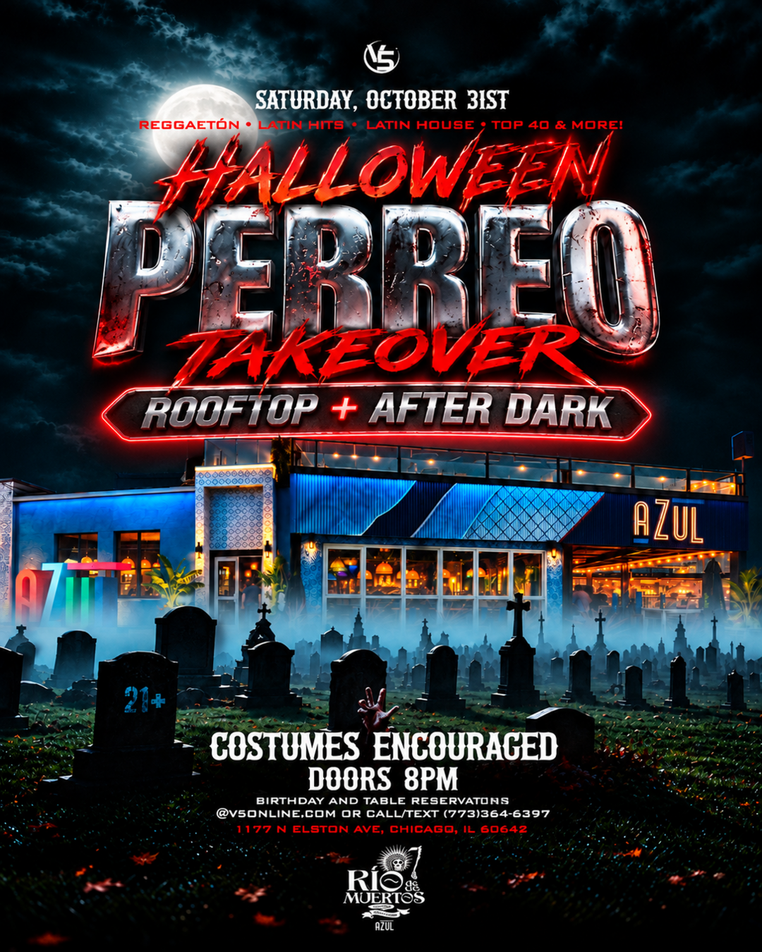 HALLOWEEN PERREO TAKEOVER | ROOFTOP + AFTER DARK event flyer