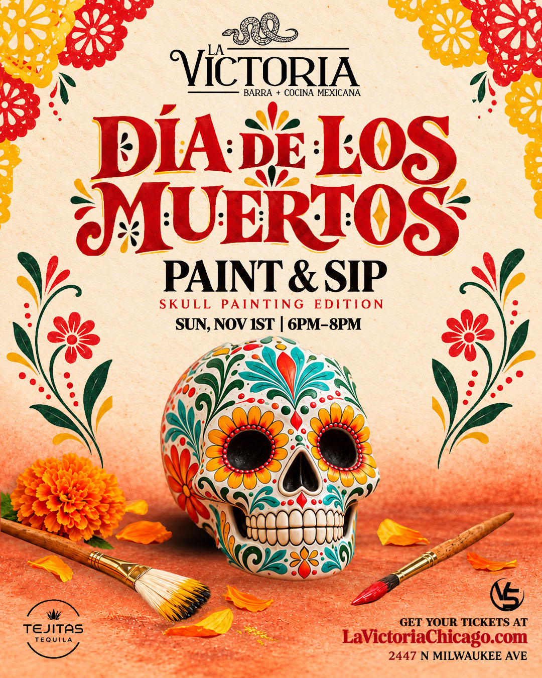 DÍA DE LOS MUERTOS event flyer